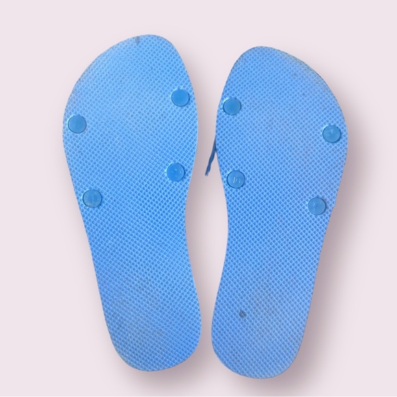 OLD NAVY WOMEN’S BLUE JELLY SLIDE FLIP-FLOPS SIZE 10 - Picture 3 of 3